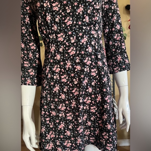 H&M Divided Floral Quarter Sleeve Mini Dress Size 4 💖 - Picture 4 of 12